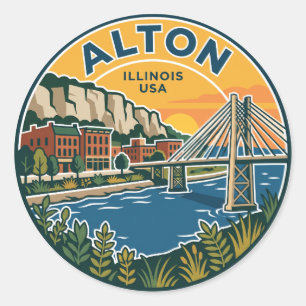 Sticker Rond Alton Illinois États-Unis