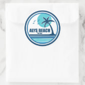 Sticker Rond Alys Beach Fort Walton Palm Tree Birds (Sac)