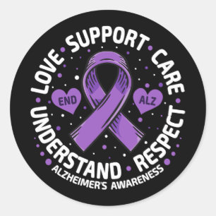 Sticker Rond Alzheimer ' ; s Sensibilisation Fin Alz Love Su