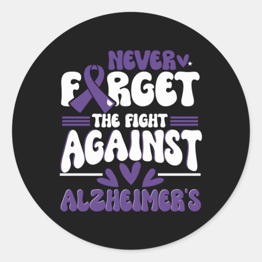 Sticker Rond Alzheimer Brain Injury Violet Alzheimer Sensibilis (Devant)