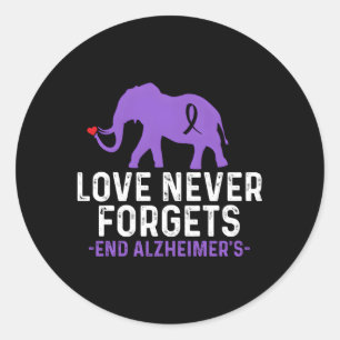 Sticker Rond Alzheimer Sensibilisation L'amour n'oublie jamais