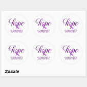 Sticker Rond Alzheimer's Disease Awareness Purple Ribbon (Feuille)
