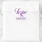 Sticker Rond Alzheimer's Disease Awareness Purple Ribbon (Sac)