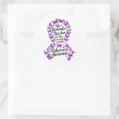Sticker Rond Alzheimer's Disease Awareness Purple Ribbon (Sac)