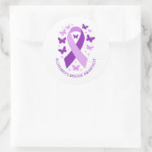 Sticker Rond Alzheimer's Disease Awareness Purple Ribbon (Sac)