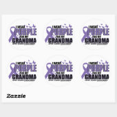 Sticker Rond Alzheimers Purple Pour GRANDMA (Feuille)