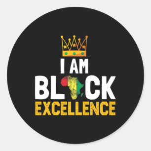 Sticker Rond Am Black Excellence Black History Mois Cadeau