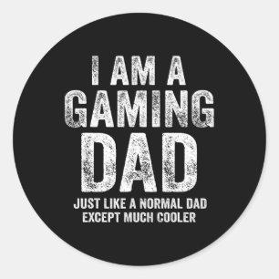 Sticker Rond Am Gaming Papa Vidéo Gamer Daddy Cadeaux Vidéo Jeu