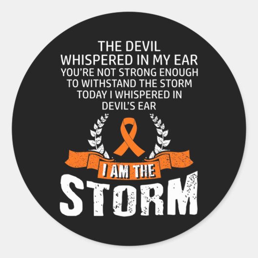 Sticker Rond Am The Storm Leukemia Sensibilisation (Devant)