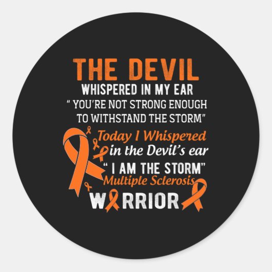 Sticker Rond Am The Storm Multiple Sclerosis Guerrier (Devant)