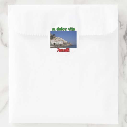 Sticker Rond Amalfi Italie (Sac)