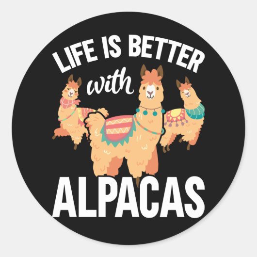 Sticker Rond Amant amusant Alpaca (Devant)