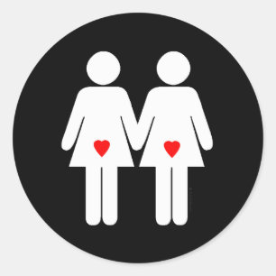 Sticker Rond Amantes lesbiennes -