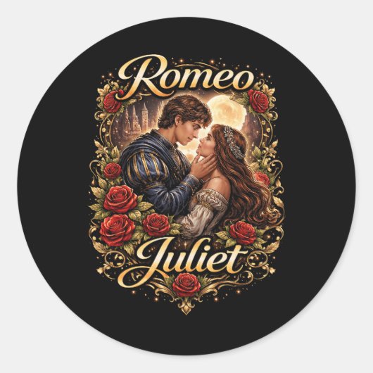 Sticker Rond Amants de Vérone au clair de lune (Devant)