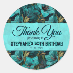 Sticker Rond Amaryllis Coloré Fête D'anniversaire 21 Ans