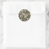 Sticker Rond Amaryllis fleurs vintages motif (Sac)