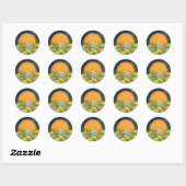 Sticker Rond AMATÉRASU, GODDESS SOLEIL, vert jaune noir (Feuille)