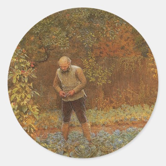 Sticker Rond Amateur (Coachman & Cabbages) par Frederick Walker (Devant)