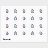 Sticker Rond amateur de bubble tea licorne (Feuille)