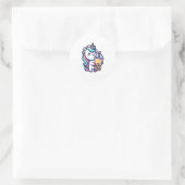Sticker Rond amateur de bubble tea licorne (Sac)