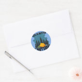 Sticker Rond Amateur de camping en plein air (Enveloppe)