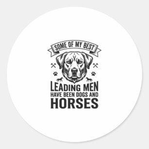 Sticker Rond Amateur de chien cheval vintage conception hommes