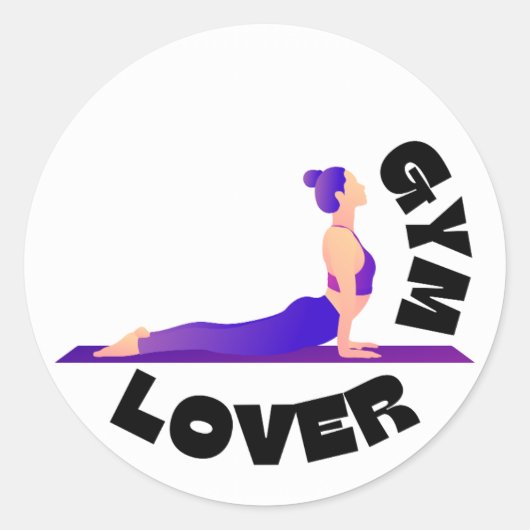 Sticker Rond Amateur de gym (Devant)