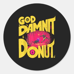 Sticker Rond Amateur de livre drôle de beignet pour homme femme