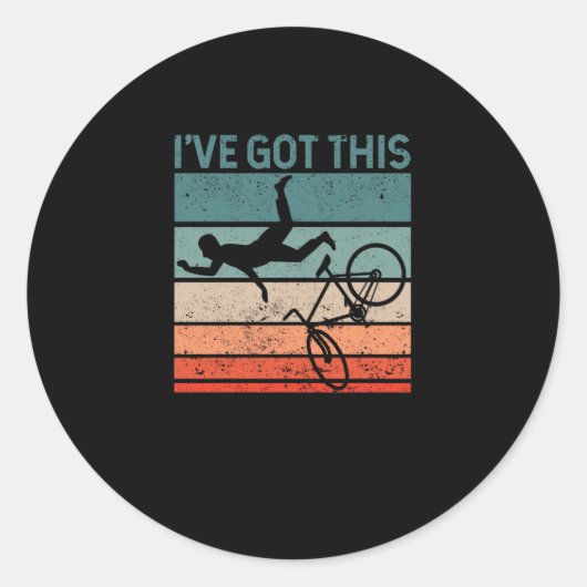 Sticker Rond Amateur de VTT Funny MTB downhill moker (Devant)