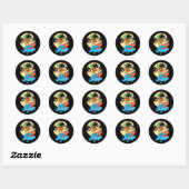 Sticker Rond Amateurs d'ananas cool (Feuille)