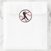 Sticker Rond Amateurs de baseball cool (Sac)