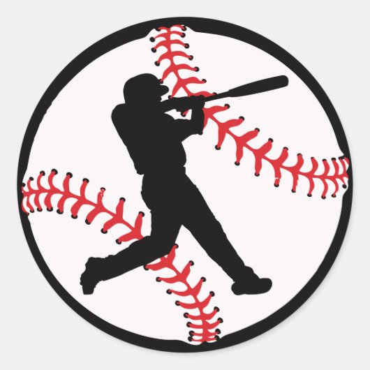 Sticker Rond Amateurs de baseball cool (Devant)
