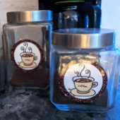 Sticker Rond Amateurs de café haricots et la coupe