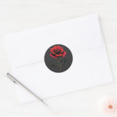 Sticker Rond Amateurs de fleurs de rose rouge simple Jardinage (Enveloppe)