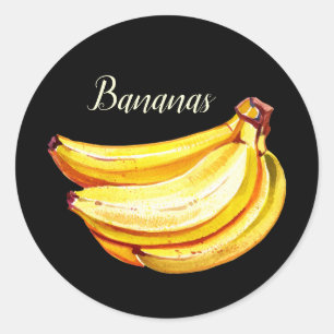 Sticker Rond amateurs de fruits à la banane