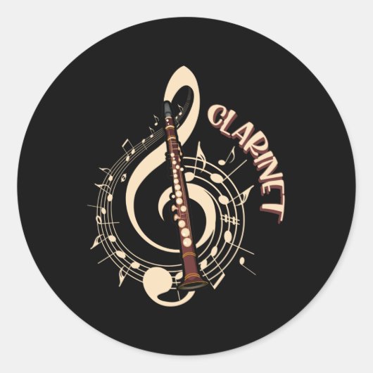 Sticker Rond Amateurs de musique aux instruments de musique Cla (Devant)