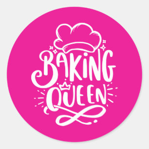 Sticker Rond Amateurs de pâtisserie mignons lettrage