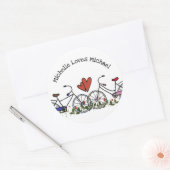 Sticker Rond Amateurs de vélo Valentine (Enveloppe)