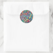 Sticker Rond Amazonia-Hand Painted Abstract Art (Sac)