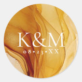 Sticker Rond Amber Brandy Mariage Abstrait ID1089 (Devant)