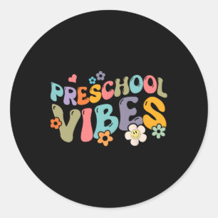 Sticker Rond Ambiance Préscolaire Rentrée Scolaire Bonjour Ense