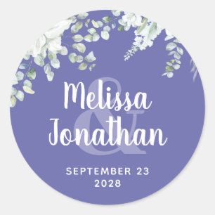 Sticker Rond Ambiance romantique aquarelle fleurie blanche fleu