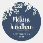 Sticker Rond Ambiance romantique aquarelle fleurie blanche fleu (Devant)