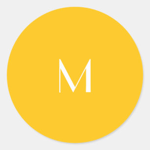 Sticker Rond ambre miel clair - ajouter monogramme