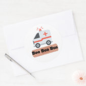 Sticker Rond Ambulance Boo Boo Bus, Humour EMS (Enveloppe)