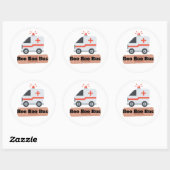 Sticker Rond Ambulance Boo Boo Bus, Humour EMS (Feuille)