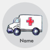 Sticker Rond Ambulance classique (Devant)
