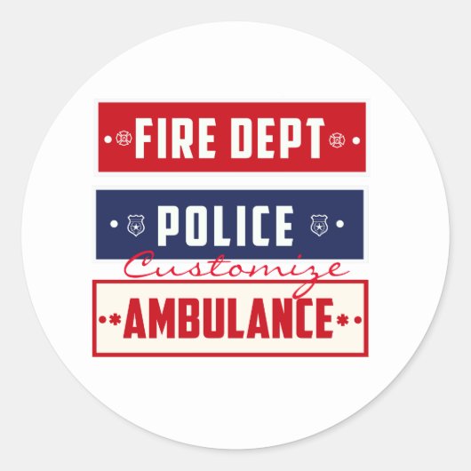 Sticker Rond Ambulance de police des incendies Thunder_Cove (Devant)