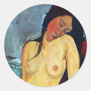 Sticker Rond Amedeo Modigliani - Femme assise