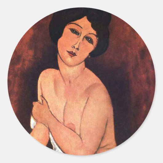 Sticker Rond Amedeo Modigliani Grande Femme Assis (Devant)
